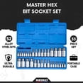 thumbnail image 3 of NEIKO 10388A Master Allen Hex Bit Socket Set, 33 Piece SAE and Metric Allen Socket Set, Allen Head Hex Key Socket Set Made with S2 Steel, Allen Hex Bit Set, Standard 5/64” – 3/4” & Metric 2mm – 19mm, 3 of 7