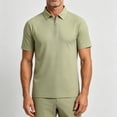 thumbnail image 2 of Plus Size Big & Tall Men's Summer Ice Silk Cooling Quick Dry Business Sports Lapel Half-Zip Short Sleeve Shirt Casual Button Down Tops Tees Breathable Moisture Wicking Golf, 2 of 9