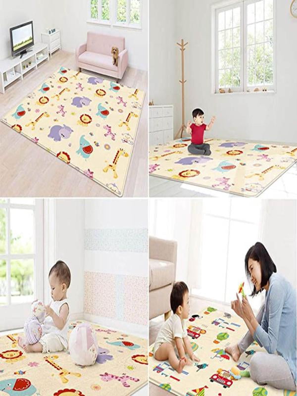 Gmogad Baby Play Mat Foldable Baby Crawling Mat Reversible Baby Play Gym Mat Non-Slip white