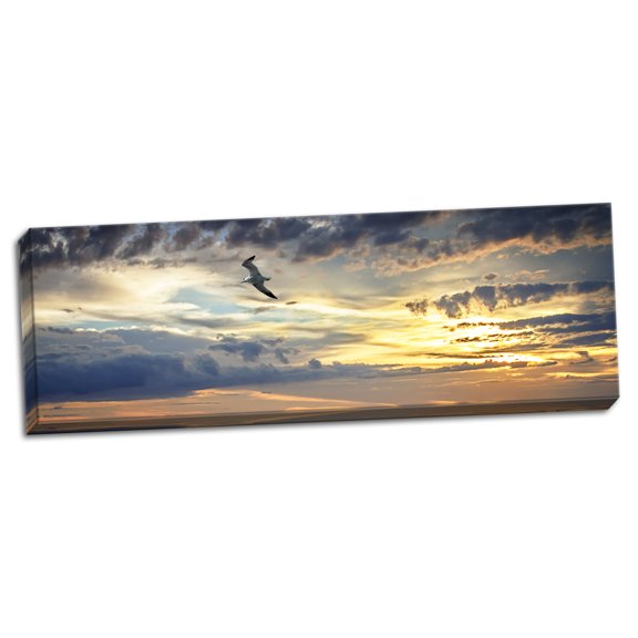 Gango Home Decor Gull Above the Sea I by Alan Hausenflock (Ready to Hang); One 36x12in Hand-Stretched Canvas