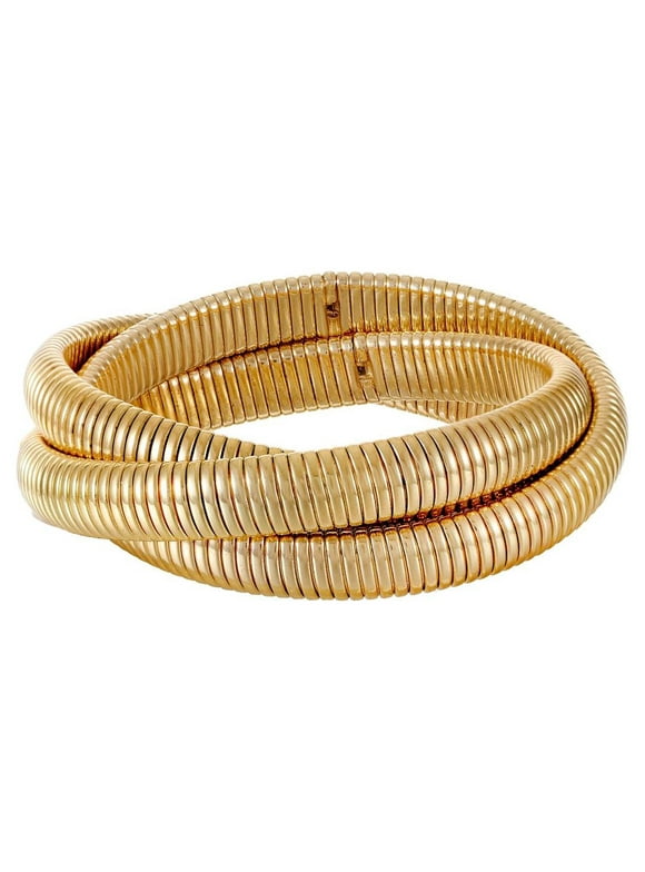 Time and Tru Women's Gold-Tone Twist Bangle Bracelet, 1 Piece