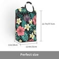 thumbnail image 3 of Bingfone Green Tropical Leaves Laundry Hamper,Large Canvas Fabric Lightweight Storage Basket Toy Organizer Dirty Clothes Collapsible, 3 of 6
