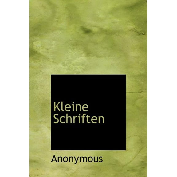 Kleine Schriften (Hardcover)