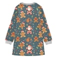 thumbnail image 6 of Girls' long-sleeved dress Cookie Man Santa Claus Girls' A-line dress with ribbed cuffs Soft and comfortable, 6 of 6