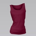 thumbnail image 2 of TODOZO Tank Top for Women 2025 Womens Summer Tops Summer Tops for Women Womens Tank Tops Back Hollow Round Neck Slim Fit Strapless Women's Vest Wine L, 2 of 6