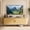 Oak, variant on Easoger 65" Sliding Door TV Stand with Charging Station, Fluted Vertical Grille Wood Entertainment Center, Curved Oval Shape Storage Cabinet,Walnut