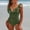 Green, variant on Ruffle One Piece Swimsuit for Women V Neck Ruched Monokini Bathing Suit