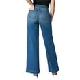 thumbnail image 3 of Coduop Women Seamed Front Wide Leg Jeans Stretch Denim Flare Jeans High Waist Long Jean Trousers, 3 of 8