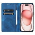 thumbnail image 2 of Case for iPhone 11 Wallet Case for Women Girls with Credit Card Holder, Embossed Flower Pattern Magnetic Flip PU Leather Purse Shockproof Protective Phone Cover for iPhone 11, Blue, 2 of 8