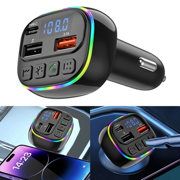 Wired And Wireless Music Playback With Usb Car Charger And Fm Transmitter