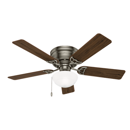 Hunter 52 Low Profile Antique Pewter Ceiling Fan With Light Kit