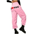 thumbnail image 2 of BLTIBY Womens Mens Sweatpants Valentine's Day Printed Fleece Thicked Unisex Casual Sweat Pants Workout Athletic Joggers with Pockets Pink L, 2 of 4