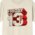 thumbnail image 2 of Friday the 13th 3D Title Logo Men's Natural Short Sleeve Crew Neck Tee-XL, 2 of 7