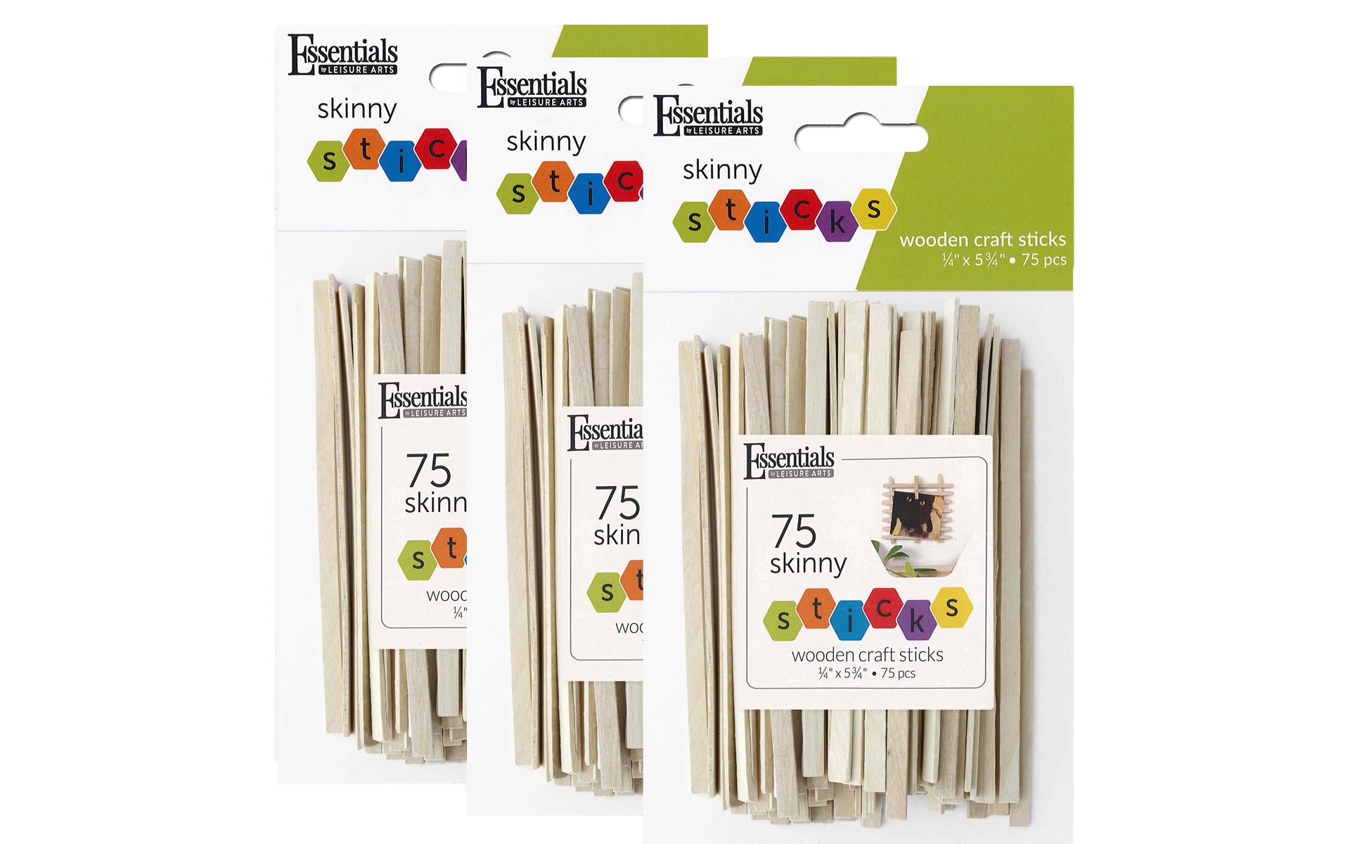 PA Special Assortments EBL Wood Craft Skinny Sticks .25 x 5.75" 3 Packs