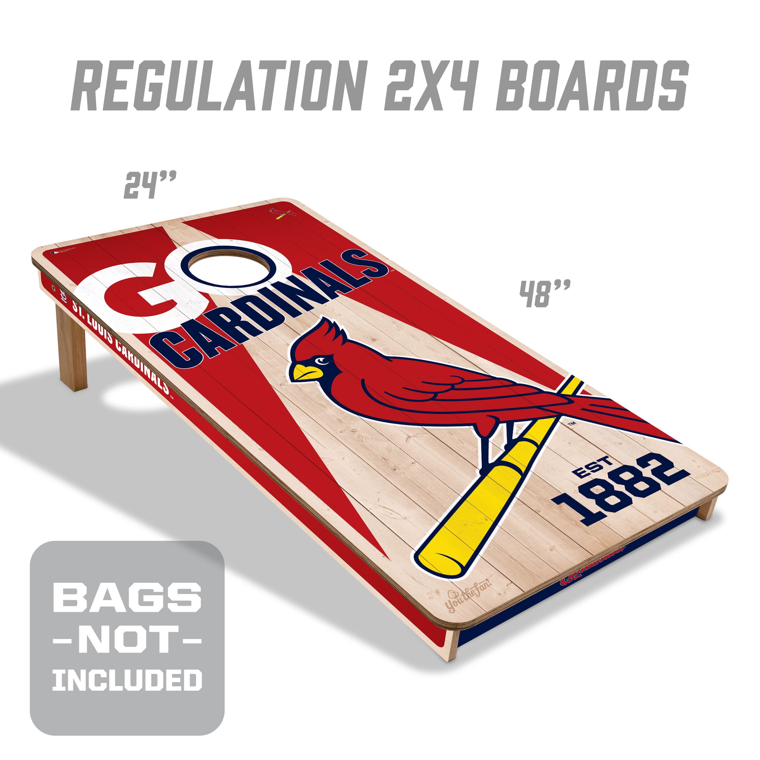 YouTheFan MLB St. Louis Cardinals 2' x 4' Cornhole Game No Bags