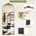 thumbnail image 6 of ‌Auromir‌ 32"x71" Vintage Arched Full Length Mirror Antique Metal Floor Mirror with Baroque Style, Antique Bronze, 6 of 6