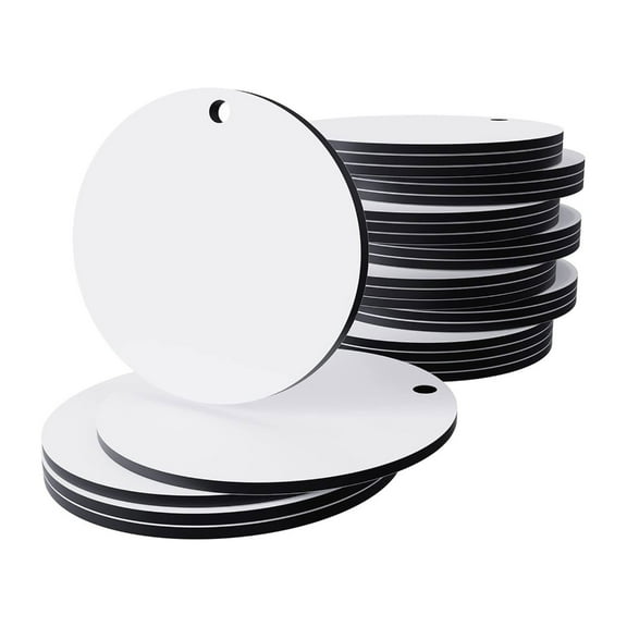 30x Round Blank Sublimation Ornaments for Christmas Tree Decor DIY Handmade Unfinished Christmas Tree Hanging-Ornaments