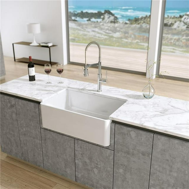 Farmhouse Fireclay Kitchen Sink, White