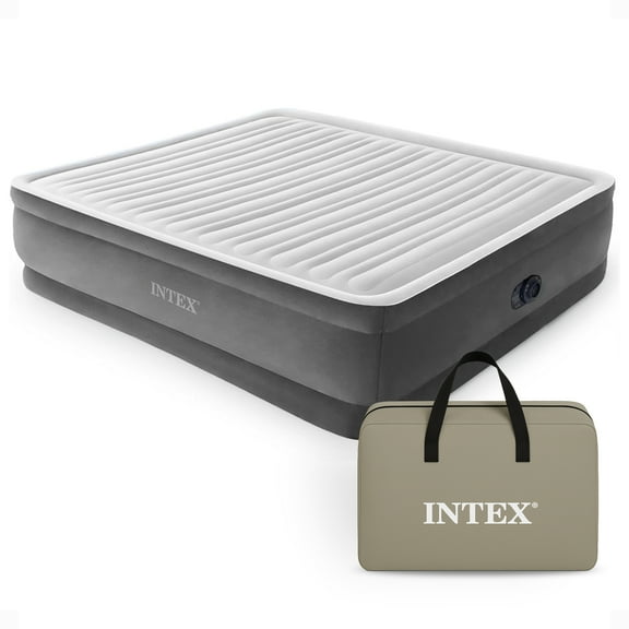 Intex 18" Inflatable Elevated Premium Comfort Airbed w/ Built-In Pump, King