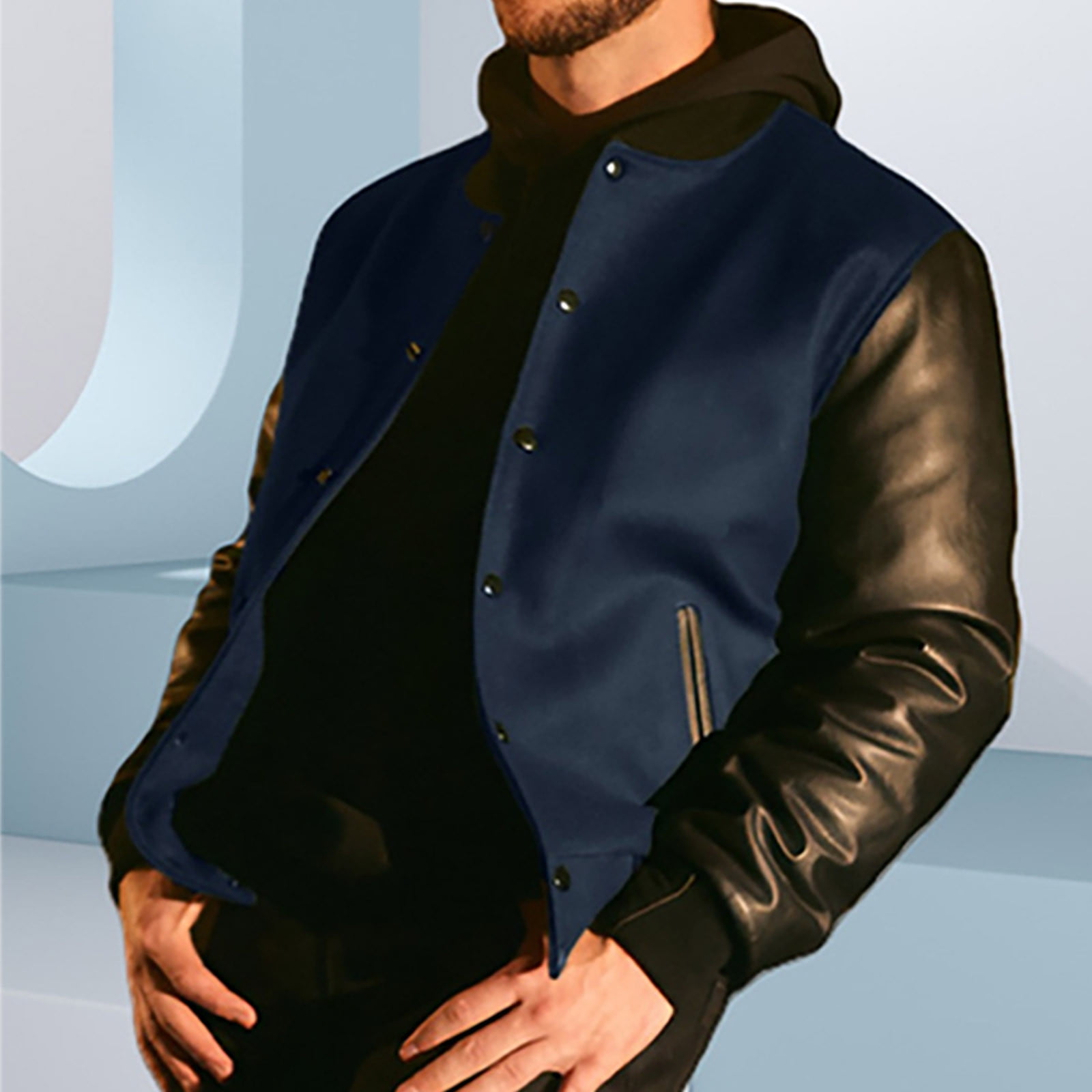 Amazon.com: WENKOMG1 Mens Vasity Letterman Jacket Long