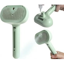 Spray Cat Brush for Shedding - Water Brush for Cats and Dogs - Pet Hair Removal Comb with Water Tank and Release Button - Green