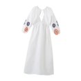 thumbnail image 2 of Vestido Bohemio Yinane Bordado de Flores Manga Larga Cuello en V M, 2 of 7