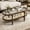 Walnut, variant on MARQUESSIA Coffee Table for Living Room 48'' Oval Tempered Glass Wood Tea Table with 2-Tier Storage Center Table Boho Table for Apartment Brown