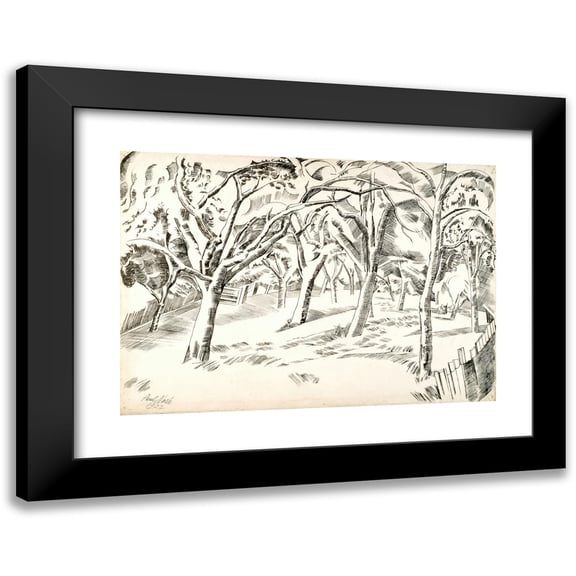 Paul Nash 14x11 Black Modern Framed Museum Art Print Titled - The Orchard (1922)