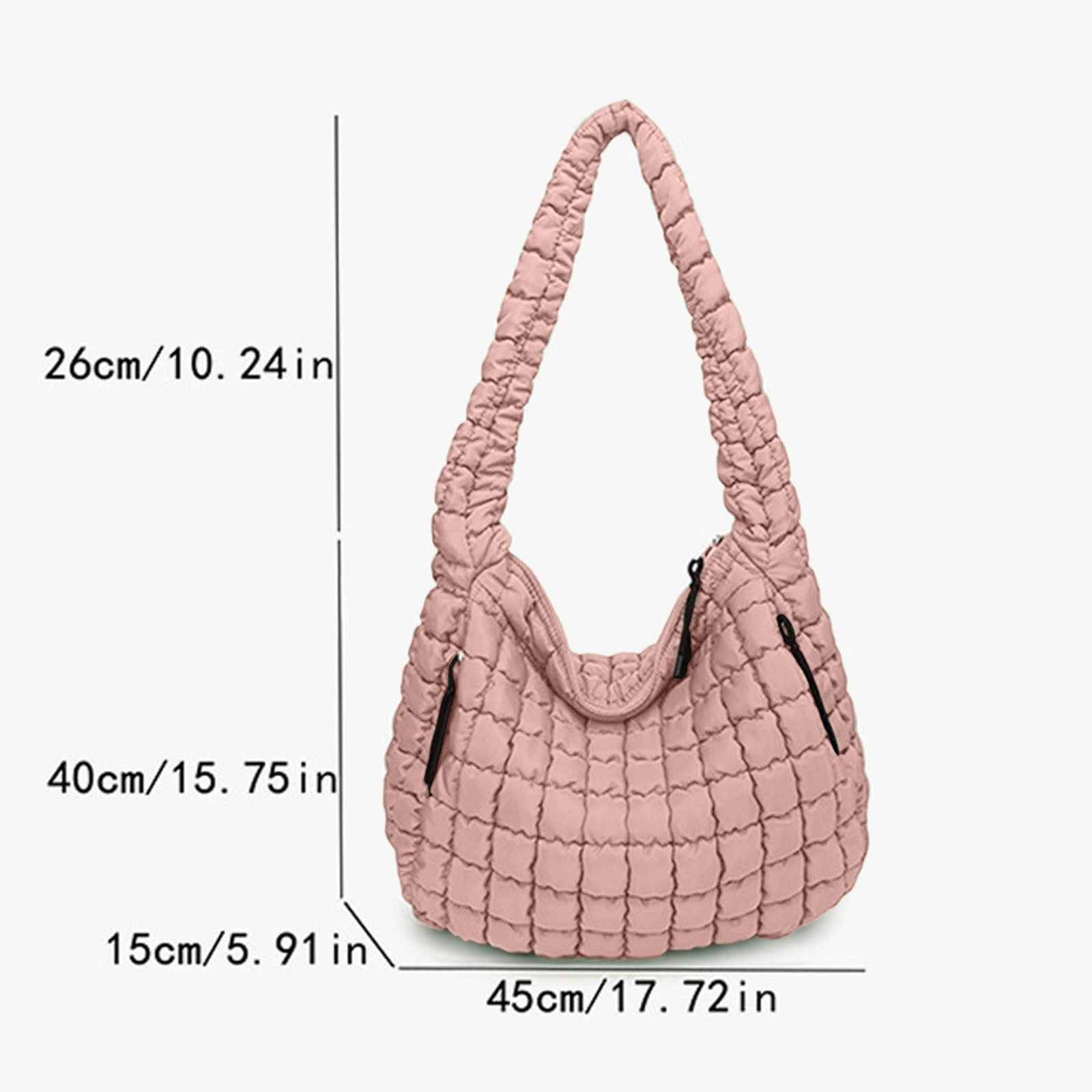 Puffer Quilted Shoulder Bag for Women Puffy Bubble Tote Bag Lightweight Nylon Handbag Padded Soft Purse