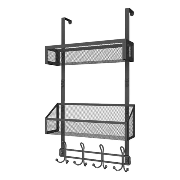 Organizador de almacenamiento para la parte trasera de la puerta, organizador colgante para puerta Nivel doble negro