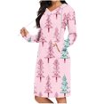 thumbnail image 2 of TIMIFIS Robe Chandail à Capuche Longue Décontractée pour Femme, Robe de Noël Laide, Robe à Capuche Légère à Manches Longues avec Poche, 2 of 6