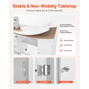 KFFKFF Folding Sewing Table with Cabinet, Versatile Sewing Machine Table Featuring Compact Design, Wheels, Wooden Pegs, Storage Compartments, Magnetic Door, Craft Workspace