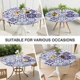 thumbnail image 7 of Elastic Hem Round Table Cover Boho Floral, Decorative Stretch Cloth for 38-42 Inch Tables, Resistant to Stains for Daily Meals, 7 of 7