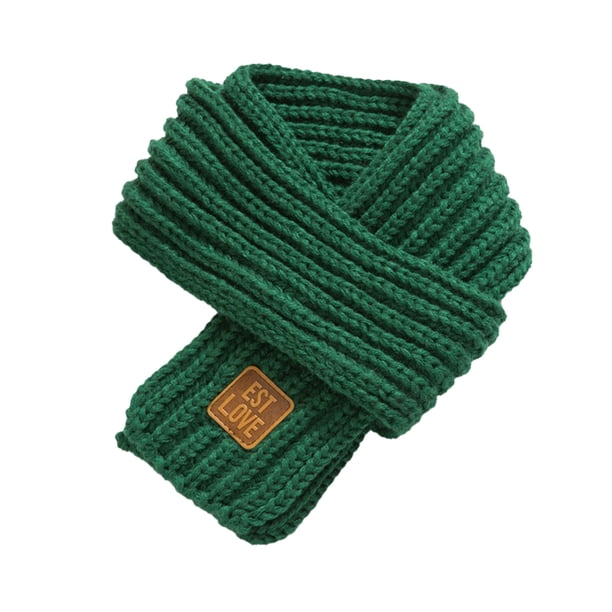 Yuarrent Bufanda pequeña para bebé, bufandas tejidas de hilo grueso para recién nacidos, silenciador de buena elasticidad, pañuelo infantil a Suministros térmicos Verde Yuarrent HA059252-13