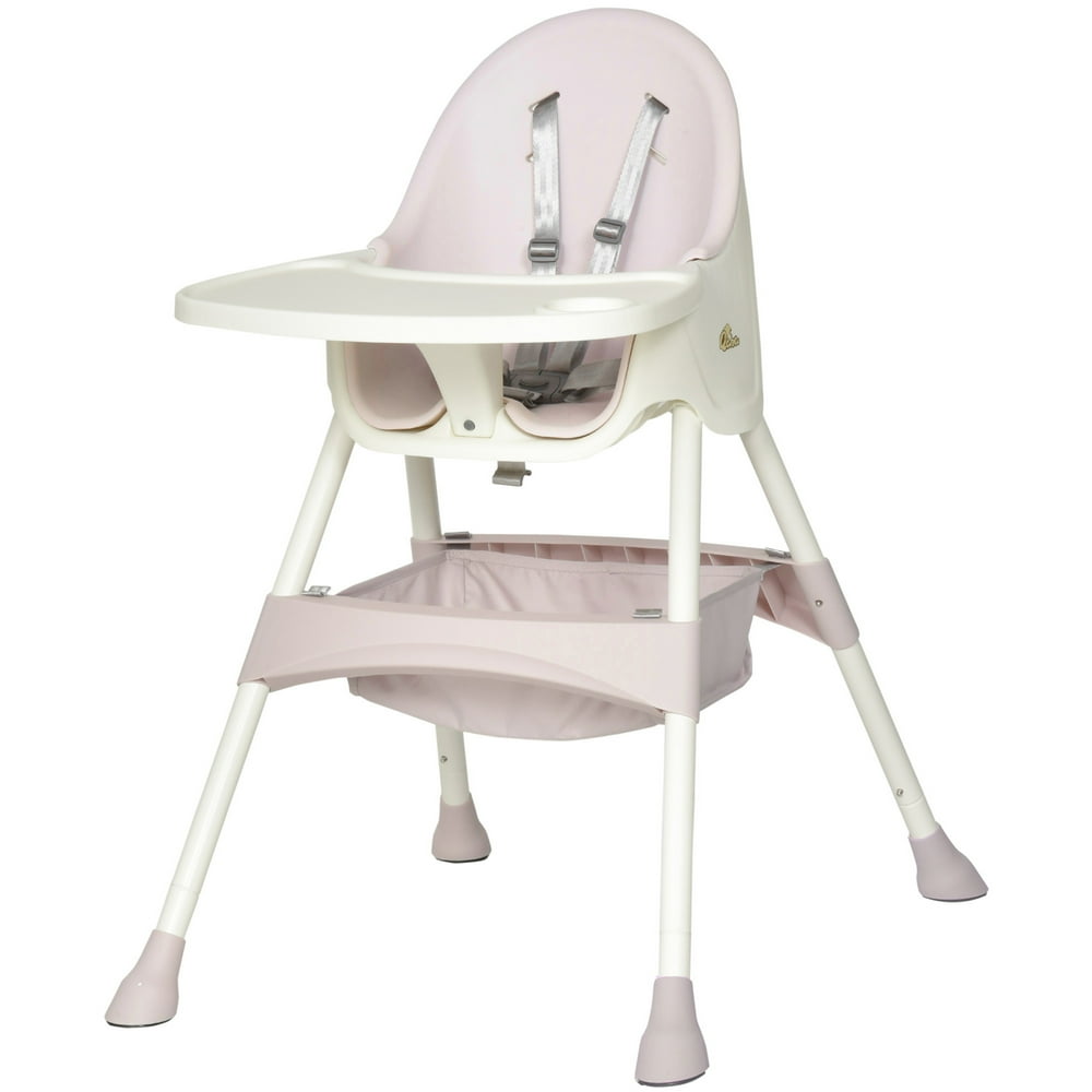 Qaba Baby High Chair 3In1 Kids Toddler Seat with 5Point Safety Harness, Removable Food Tray