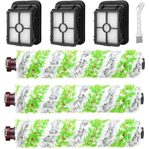 6-Piece Replacement Kit For Bissell Crosswave Pet Pro 2306A And Crosswave 1785 Series Vacuums, 3-Pack Of 2460 Brush Rolls, 3-Pack Of 1866 Filters, Compare To Part 1613568 And 161-3568, 1608684.