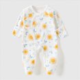 thumbnail image 2 of KPOPLK Newborn Baby Boys Girls Onesie Pajamas Soft Coton Tie Side Footie Pjs Bodysuit Infant Sleeper Baby Sleep Gown with Mittens Size 1-3 Months, 2 of 6