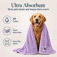 thumbnail image 6 of Dan River Dog Towel pack of 1 Soft Absorbent and Fast Drying Cotton Pet Towel - Crocus Petal, 20x40 in, 6 of 10