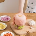 thumbnail image 5 of PEACNNG Mini Portable Veggie Chopper, Electric Garlic Chopper, Blender to Vegetable, Wireless Food Processor for Ginger, Chili, Fruit, Meat, etc Pink 350ml+ Four Leaf Knife, 5 of 5