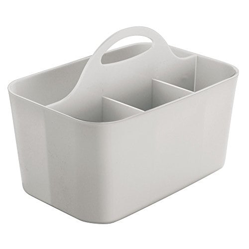 mDesign Plastic Makeup Storage Organizer Caddy Tote Divided Basket