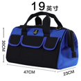 thumbnail image 1 of Waterproof Tool Bag With Bag Shoulder Strap Waist Belt 19 Inch Electrician Portable Work Tool Storage Bag, 1 of 4
