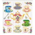 thumbnail image 3 of Ambesonne Tea Party Shower Curtain, Vivid Teacups Print Art, 69"Wx75"L, Multicolor, 3 of 3