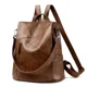 thumbnail image 3 of Mochilas de moda con bolsillos con solapa sólida 2024, bolsos sencillos de PU de alta calidad para mujeres, mochilas con compartimentos interiores de gran capacidad, 3 of 5