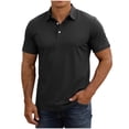 thumbnail image 2 of COSFO Black Big And Tall Polo Shirts for Men Casual Waffle Short Sleeve Classic T-Shirt Golf Performance Collared Loose Fit Pullover Tops, 2 of 8