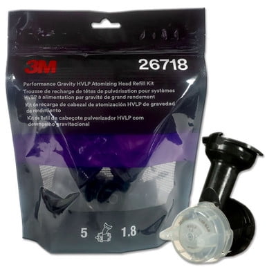3M 26718, 1.8 Performance Gravity HVLP Atomizing Head Refill Kit