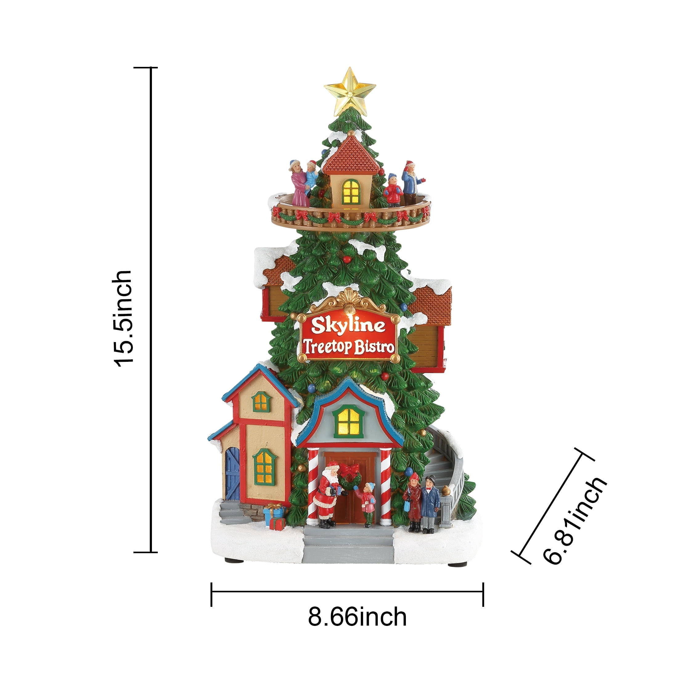 Light-Up and Musical Mountain Scene Christmas Village Building, Multicolor, 15.5", by Holiday Time