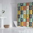 thumbnail image 2 of Orange Boho Bohemia Floral Geometric Pattern Shower Curtain 72"x72" ,Bathroom Decorative Shower Curtains Set with 12 Hooks,Modern Waterproof Washable Shower Curtain, 2 of 6