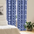 thumbnail image 2 of Ambesonne Floral Curtains, Paisley Pattern Ottoman, Pair of 28"x63", Royal Blue, 2 of 5
