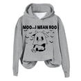 thumbnail image 1 of WEAIXIMIUNG Chandails en Molleton d'Automne pour Femmes Plus Décontracté Je Veux Dire Imprimé Vache Manches Longues Sweat à Capuche, 1 of 4