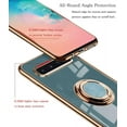 thumbnail image 5 of Designed for Samsung Galaxy S10 Plus / S10+ Case 6.4" Rotating Ring Holder Shock-Absorption Electroplated Frame Soft TPU Bumper Cover Phone Case - Gray, 5 of 7